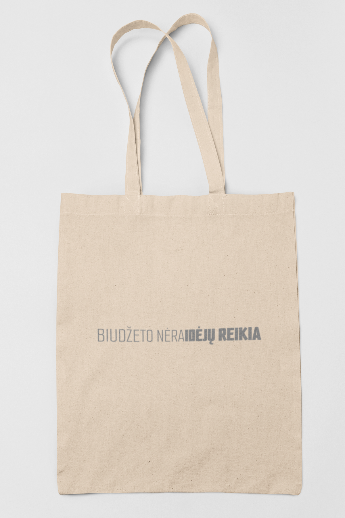Pirkinių krepšys dvigubu dugnu "Biudžeto nėra, idėjų reikia."