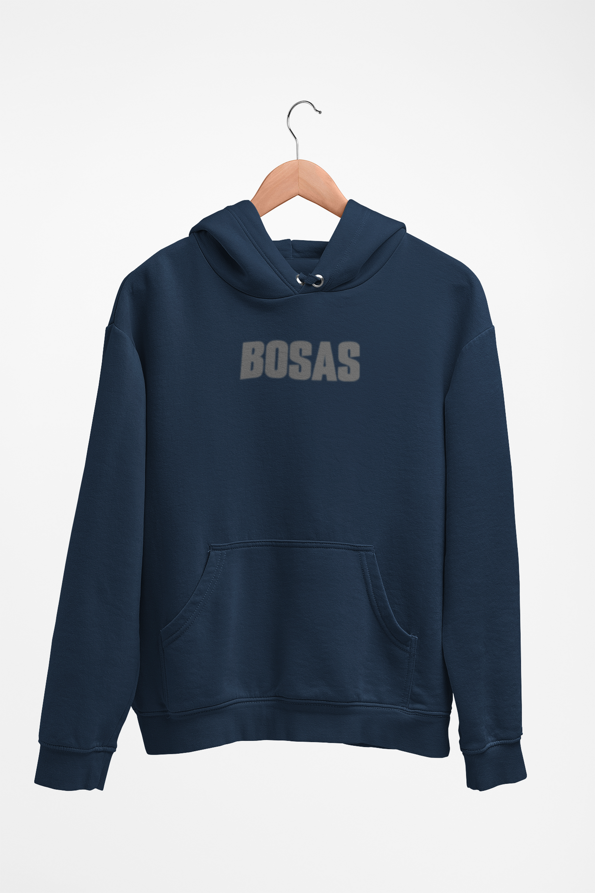 Tamsiai mėlynas UNISEX džemperis su gobtuvu "BOSAS"