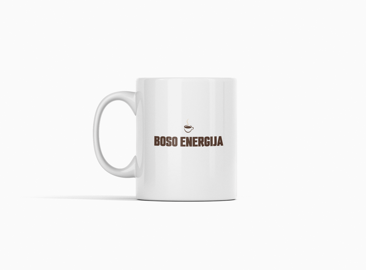 Baltas puodelis "BOSO ENERGIJA"