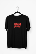 Juodi UNISEX marškinėliai su sendintu užrašu "DAMA BOSĖ"