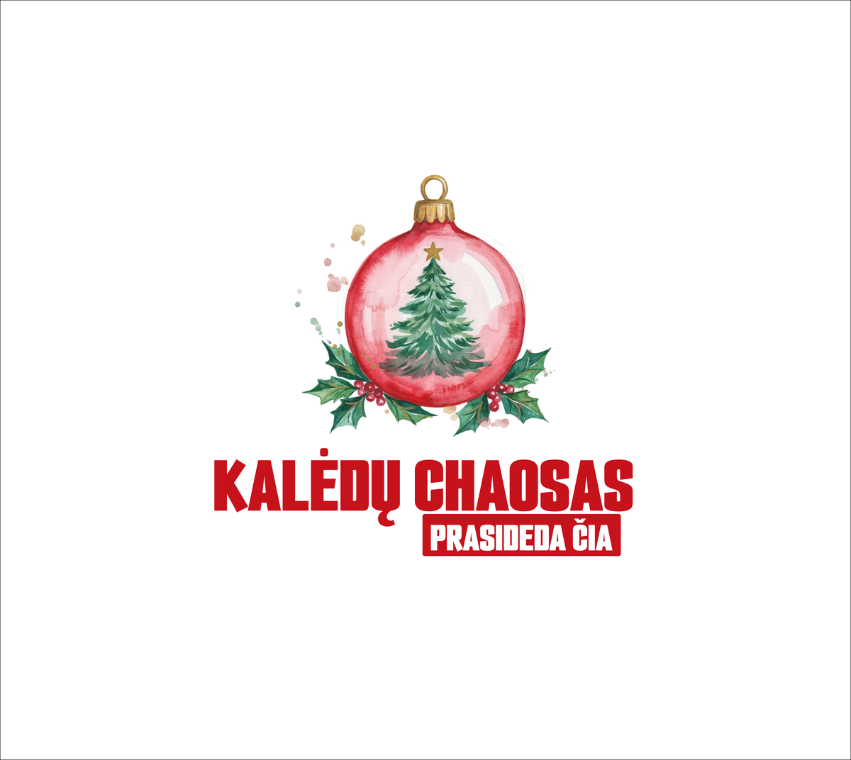 Juodi UNISEX marškinėliai "Kalėdų chaosas, prasideda čia."