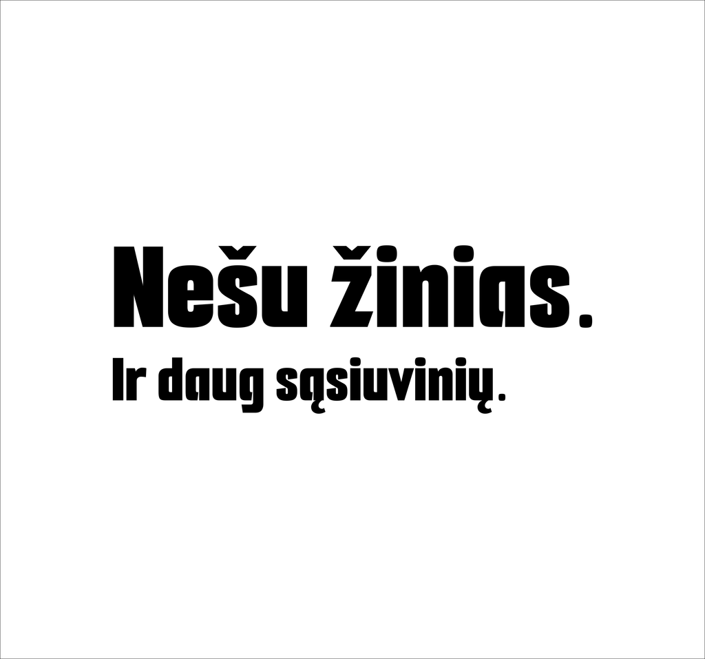 Juodas pirkinių krepšys dvigubu dugnu "Nešu žinias. Ir daug sąsiuvinių"