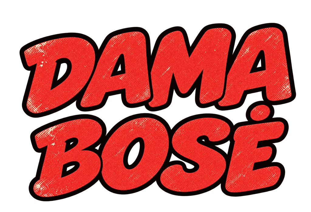 Tamsiai mėlynas UNISEX džemperis be gobtuvo su sendintu užrašu "DAMA BOSĖ"