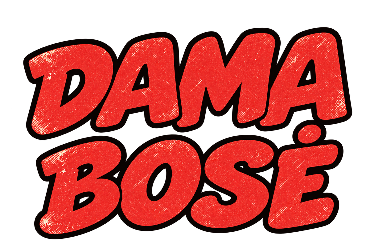Raudoni UNISEX marškinėliai su sendintu užrašu "DAMA BOSĖ"