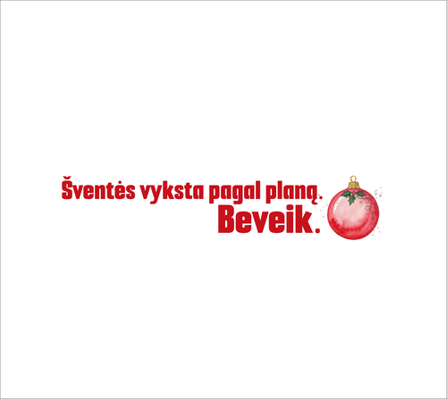 Baltas UNISEX džemperis be gobtuvo "Šventės vyksta pagal planą. Beveik."